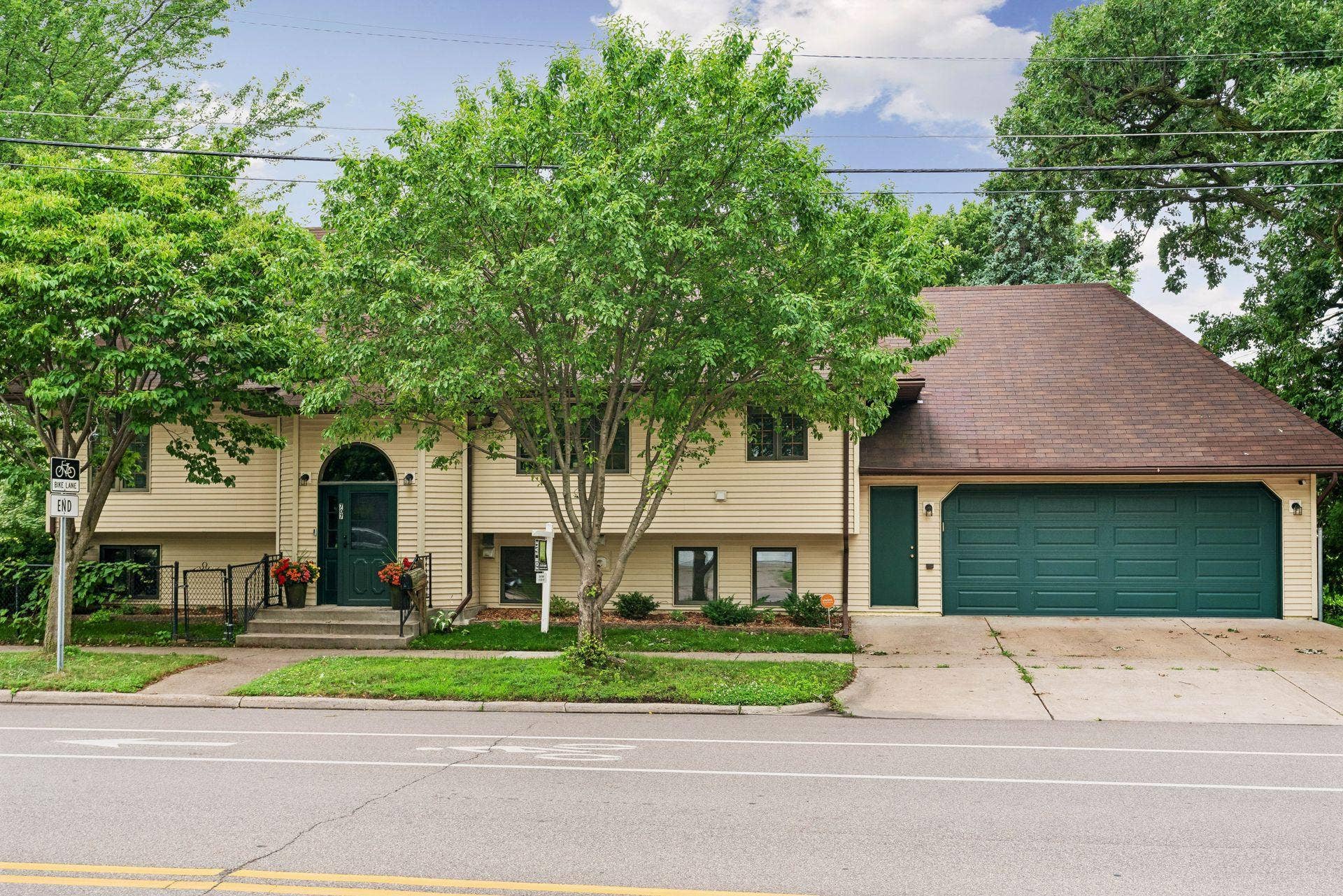 Front of home - note attached garage!