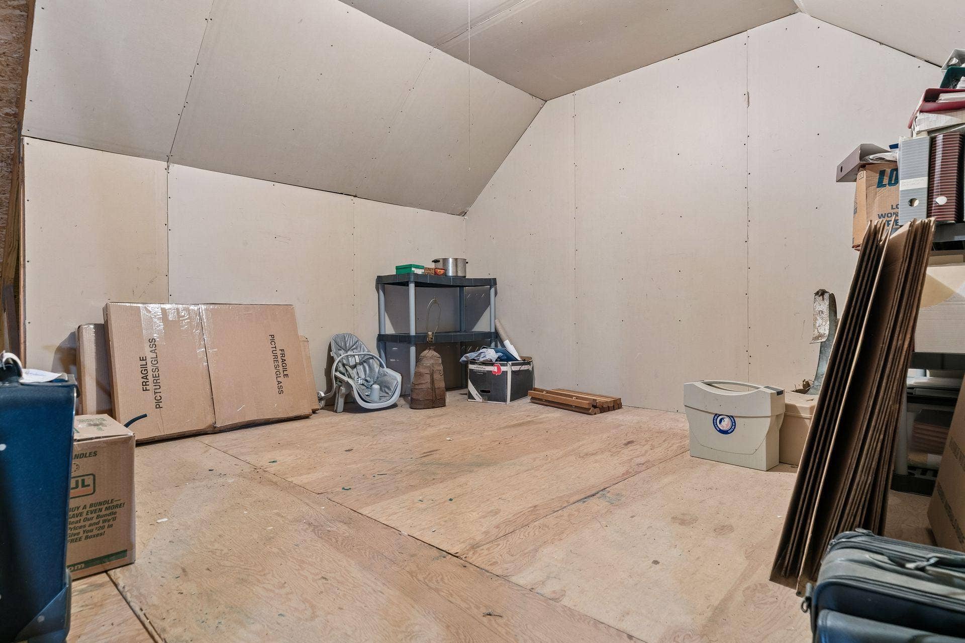 Storage space above garage