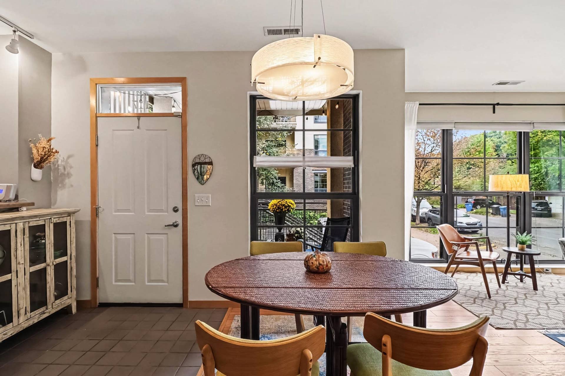 From patio enter dining and living rooms