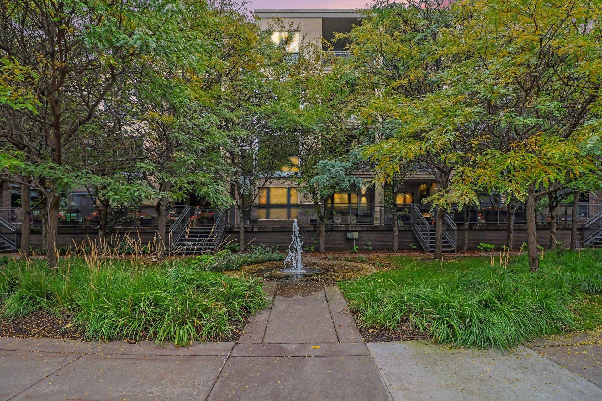 Interior street has fountain
