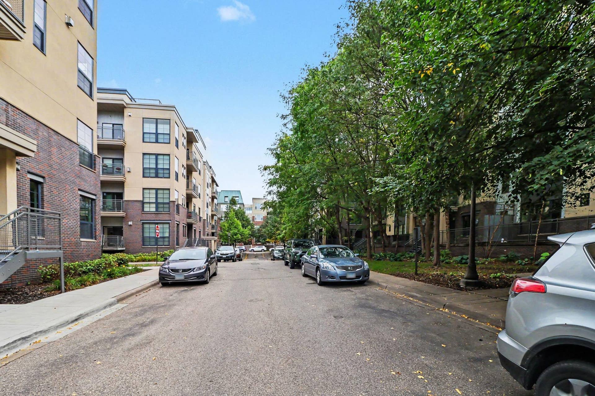 Interior street for easy parking and walking up to patio