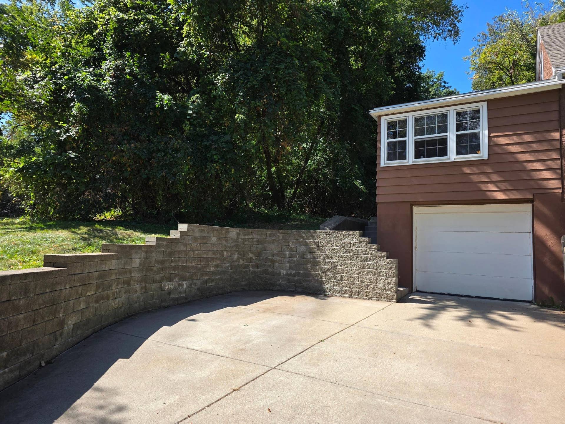 Concrete driveway with extra parking