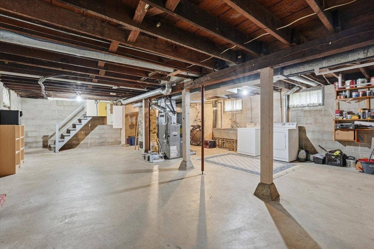 Maybe it's storage today and something entirely different tomorrow. The unfinished basement gives you room for laundry, hobbies and belongings now, with exciting potential for additional finished space down the road.