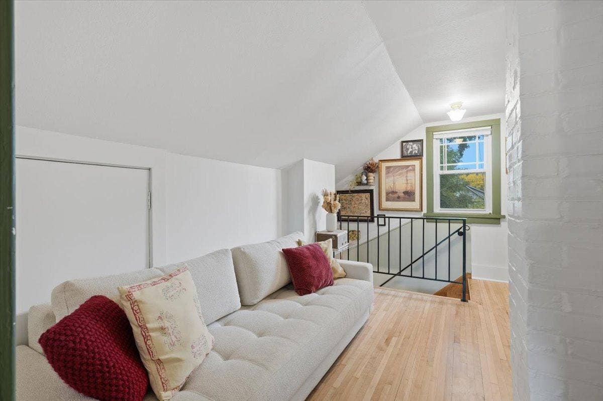 The upper level includes bonus flex space outside the bedroomperfect for a reading nook, desk or cozy lounge area.