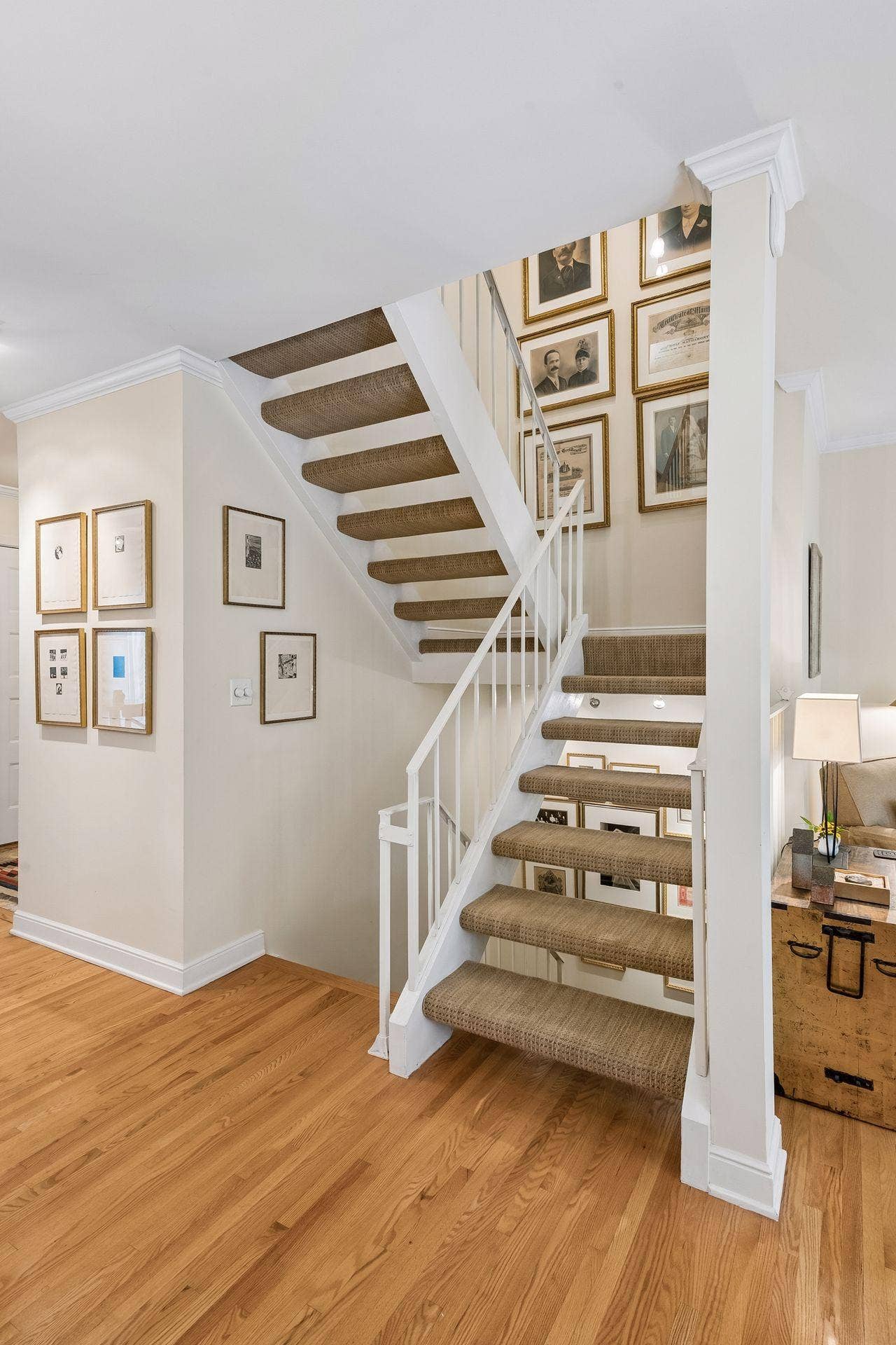 Stairway to upper and lower levels