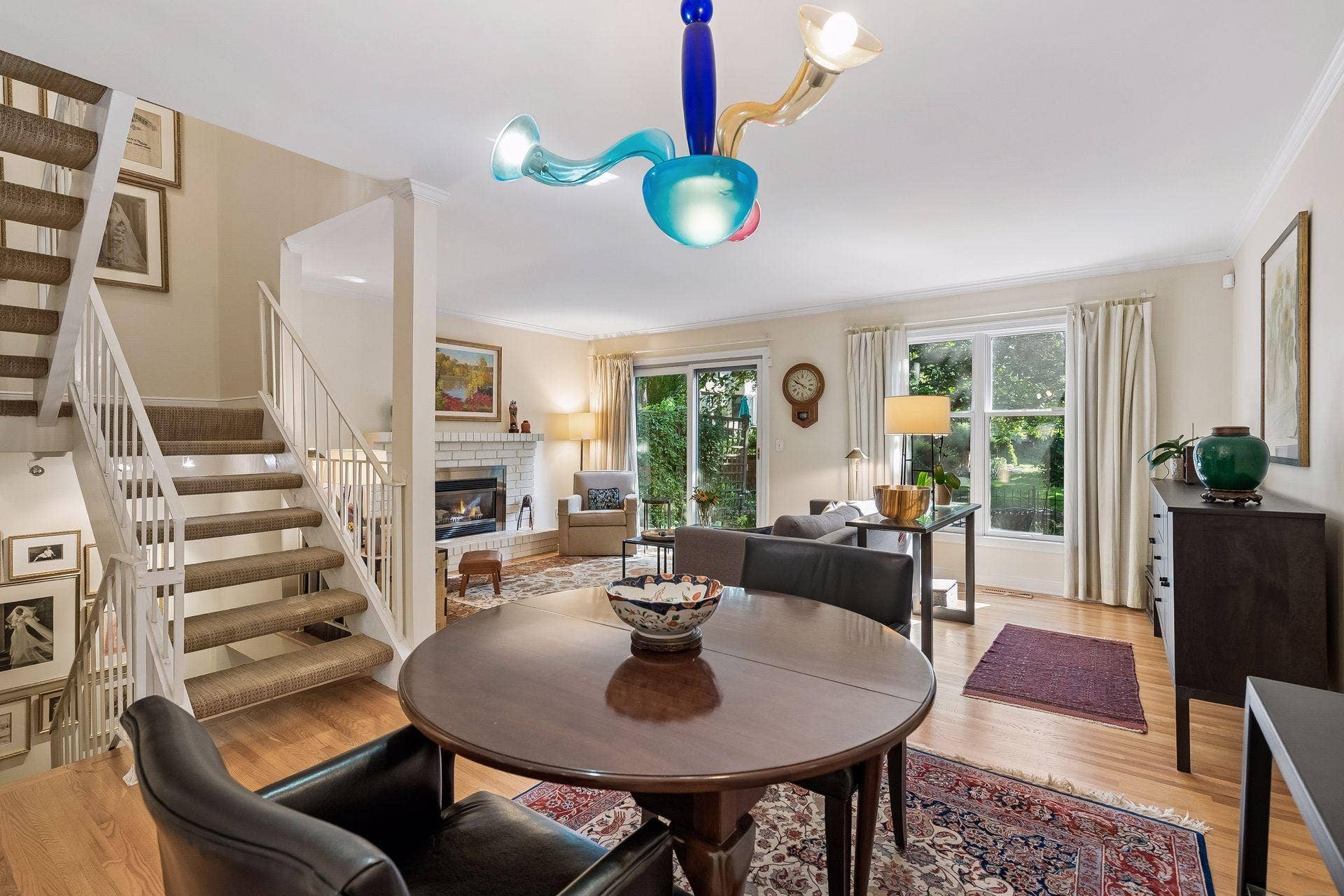 The combined dining and living room offers flexibility for furniture placement. A large dinner party or hosting for the holidays? There is plenty of room for expanding the table and accommodating everyone!