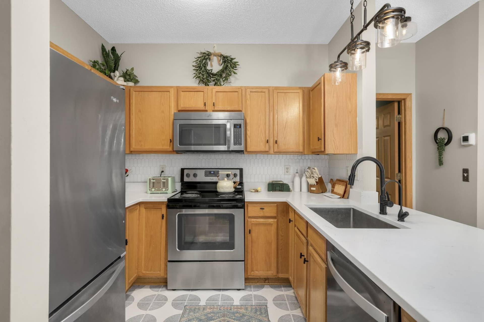 New countertops and stainless appliances
