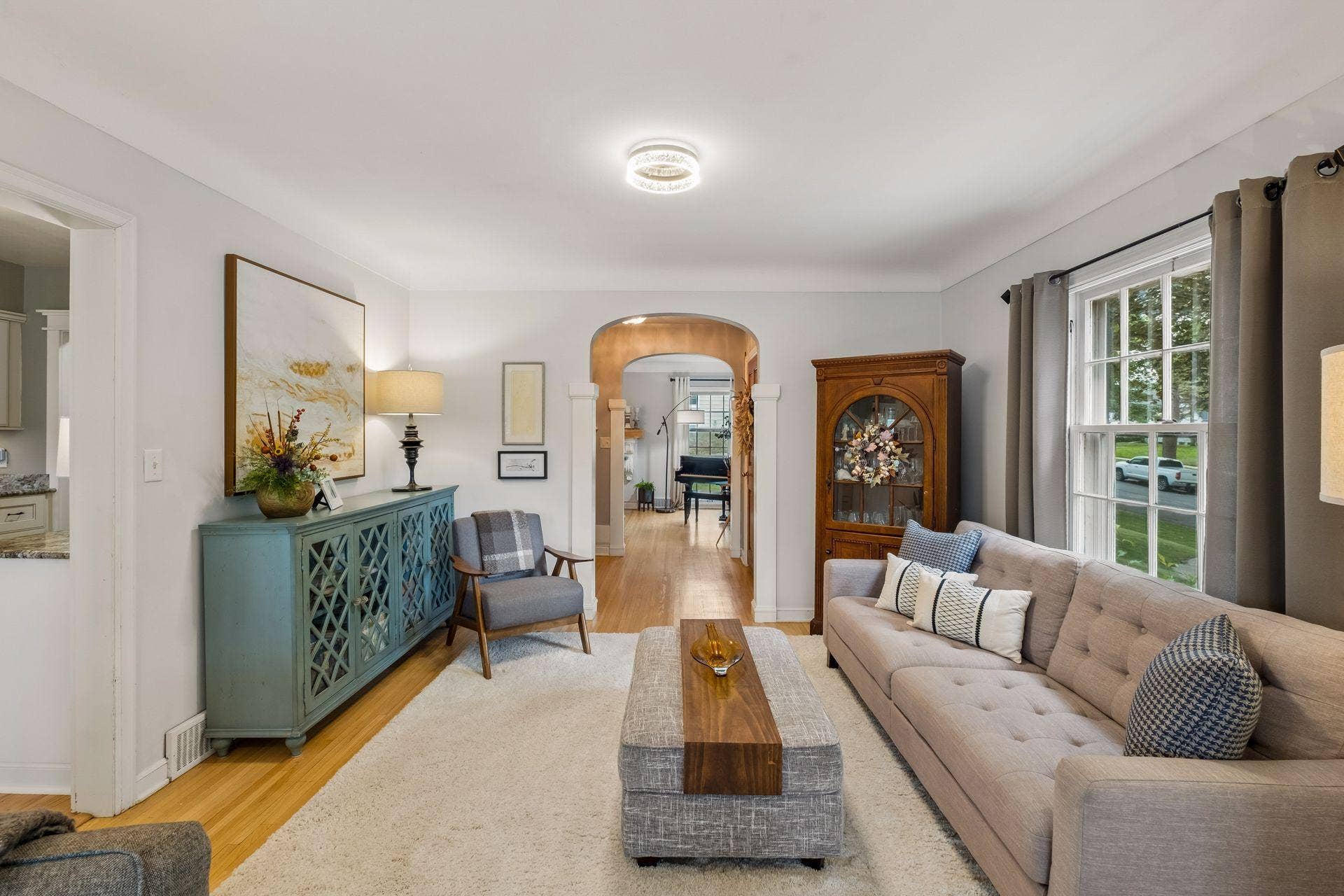 Gleaming hardwood floors.