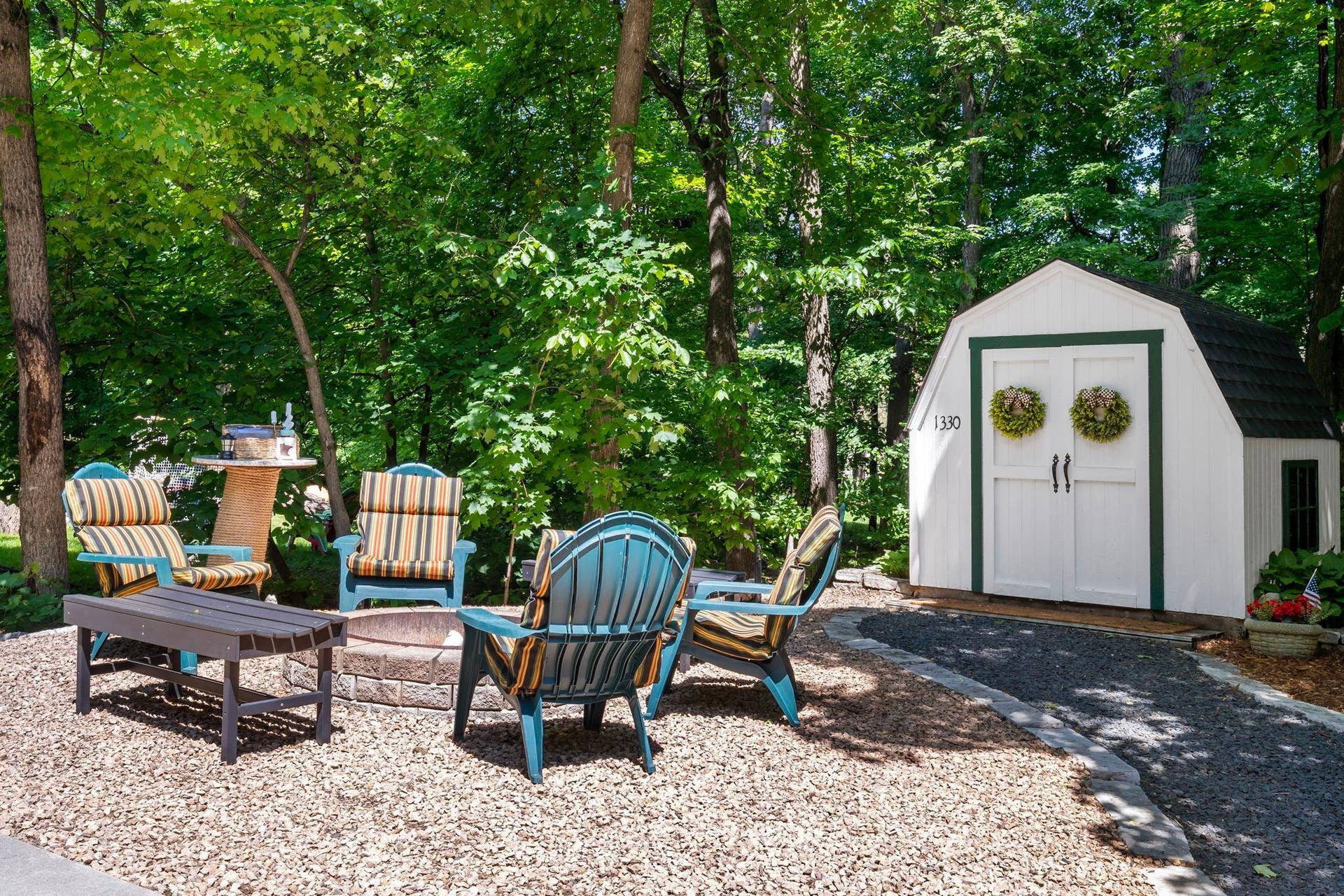 1330 Urbandale Lane N, Plymouth, MN 55447 Fire pit and outbuilding bunk house