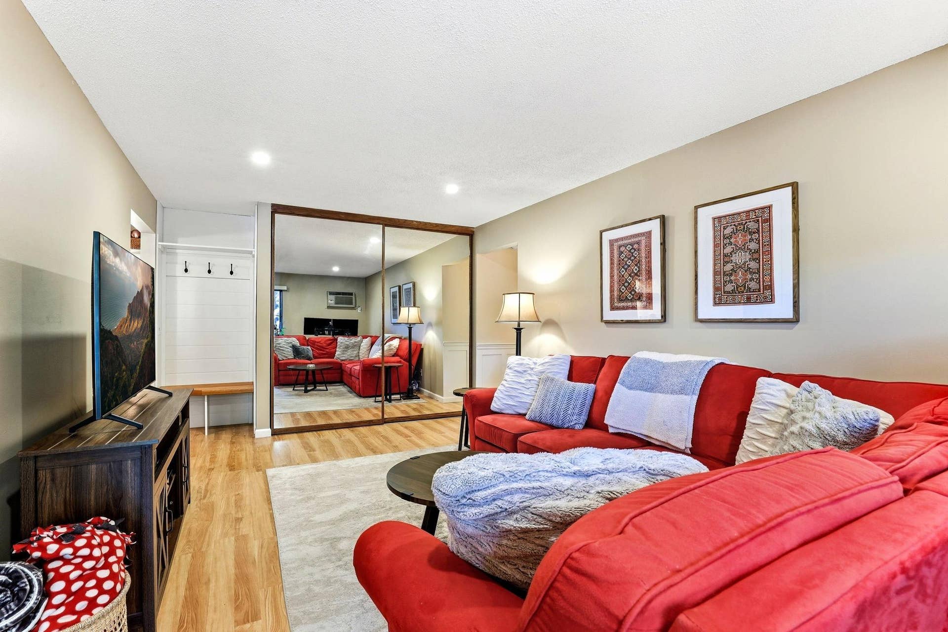 4412 Cedar Lake Road S, #3, Saint Louis Park, MN 55416 Oak bench with hooks and recessed lighting