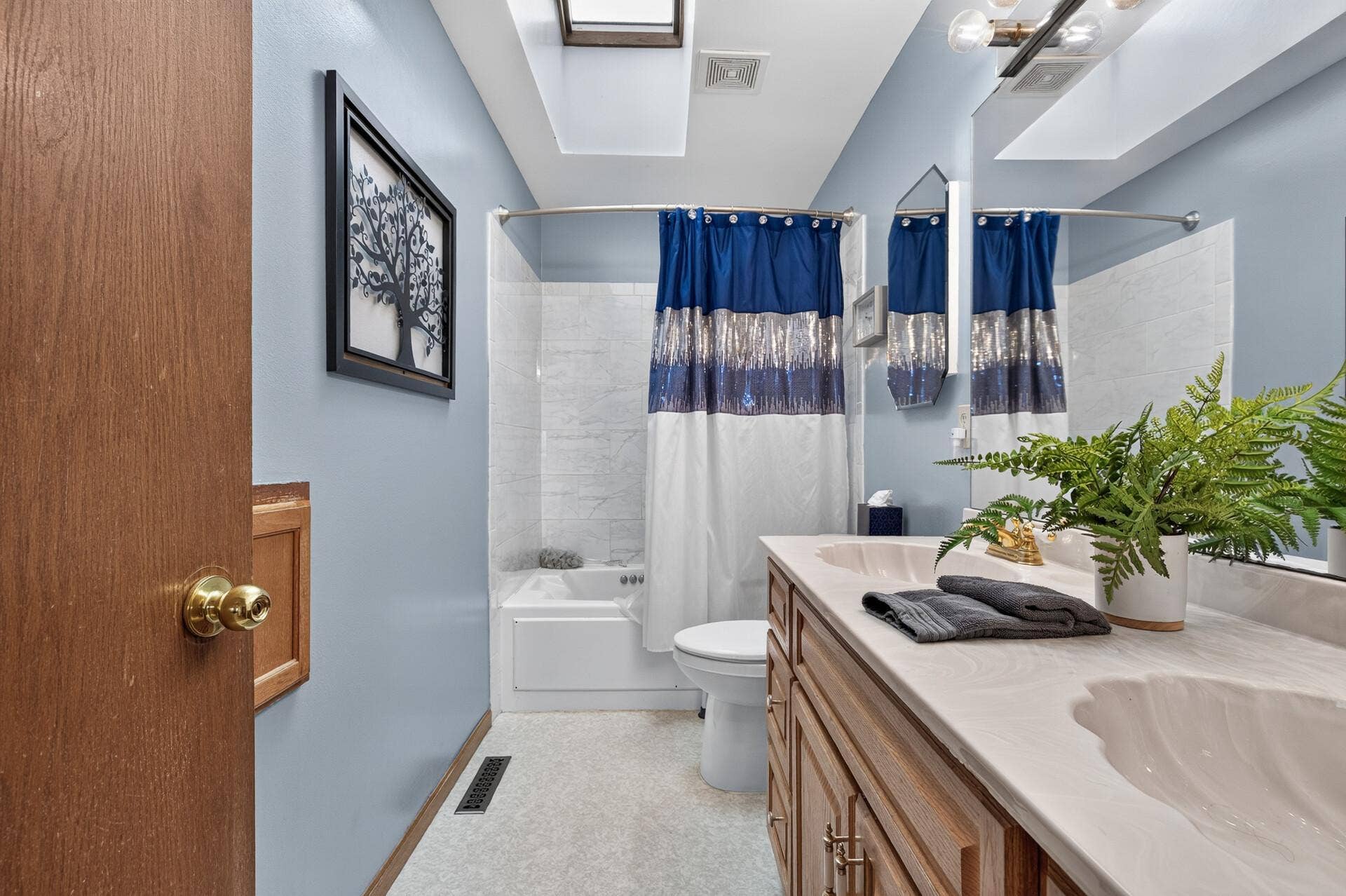 1608 Tierney Drive, Hastings, MN 55033 Main floor full bath a new skylight to bring in that natural light