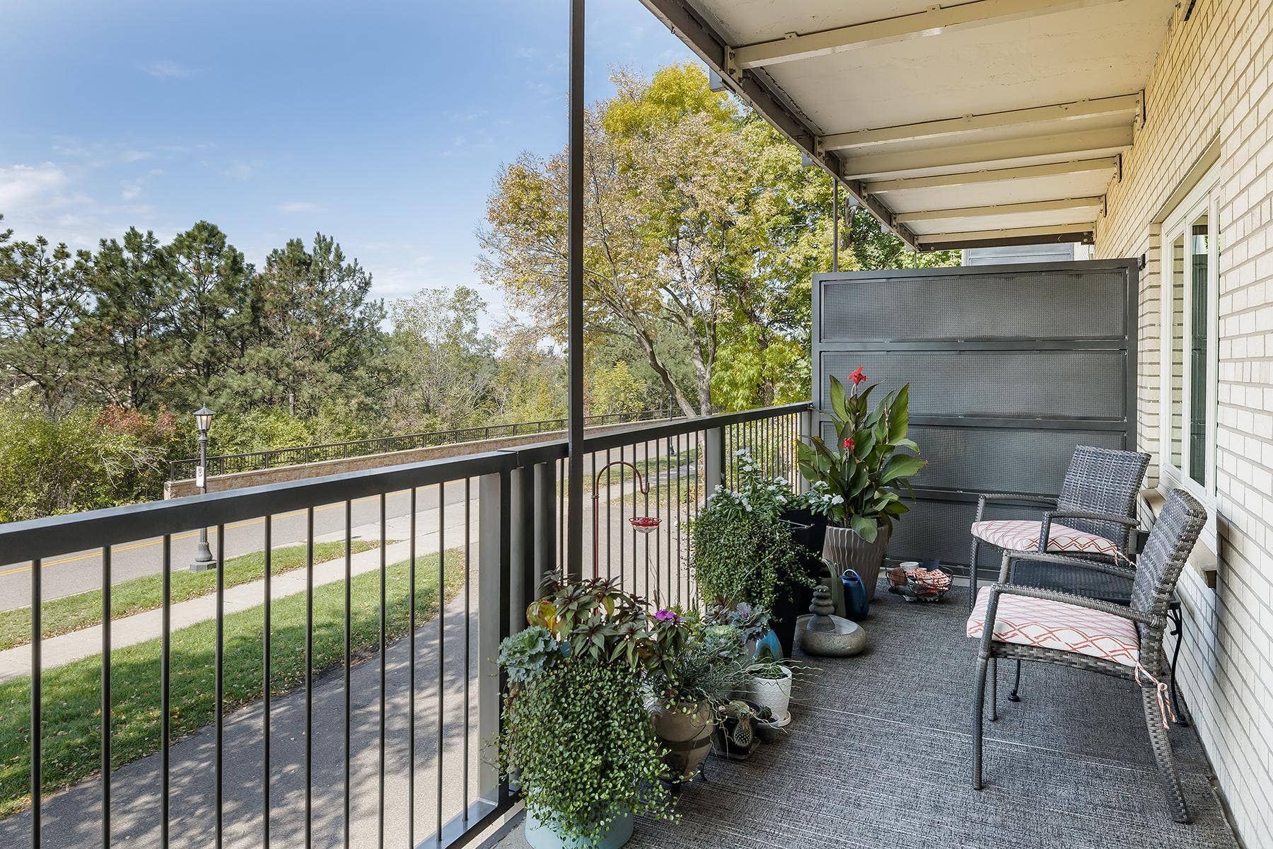 200 Mississippi River Boulevard N, #1C, 96, Saint Paul, MN 55104 Private balcony is longer than other units (22x6 ft). Faces west with river bluff views!