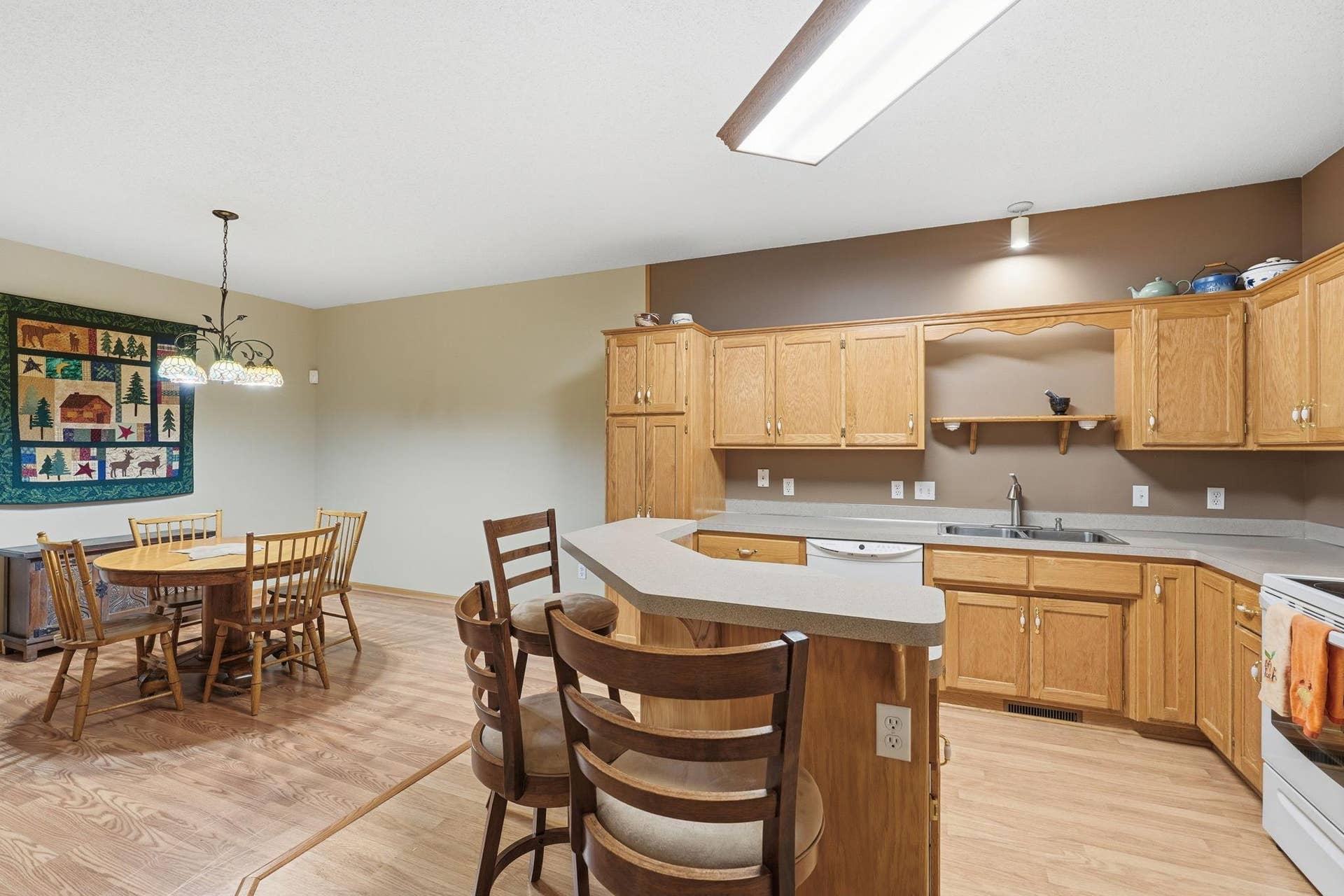 Large dining room adjoining the kitchen