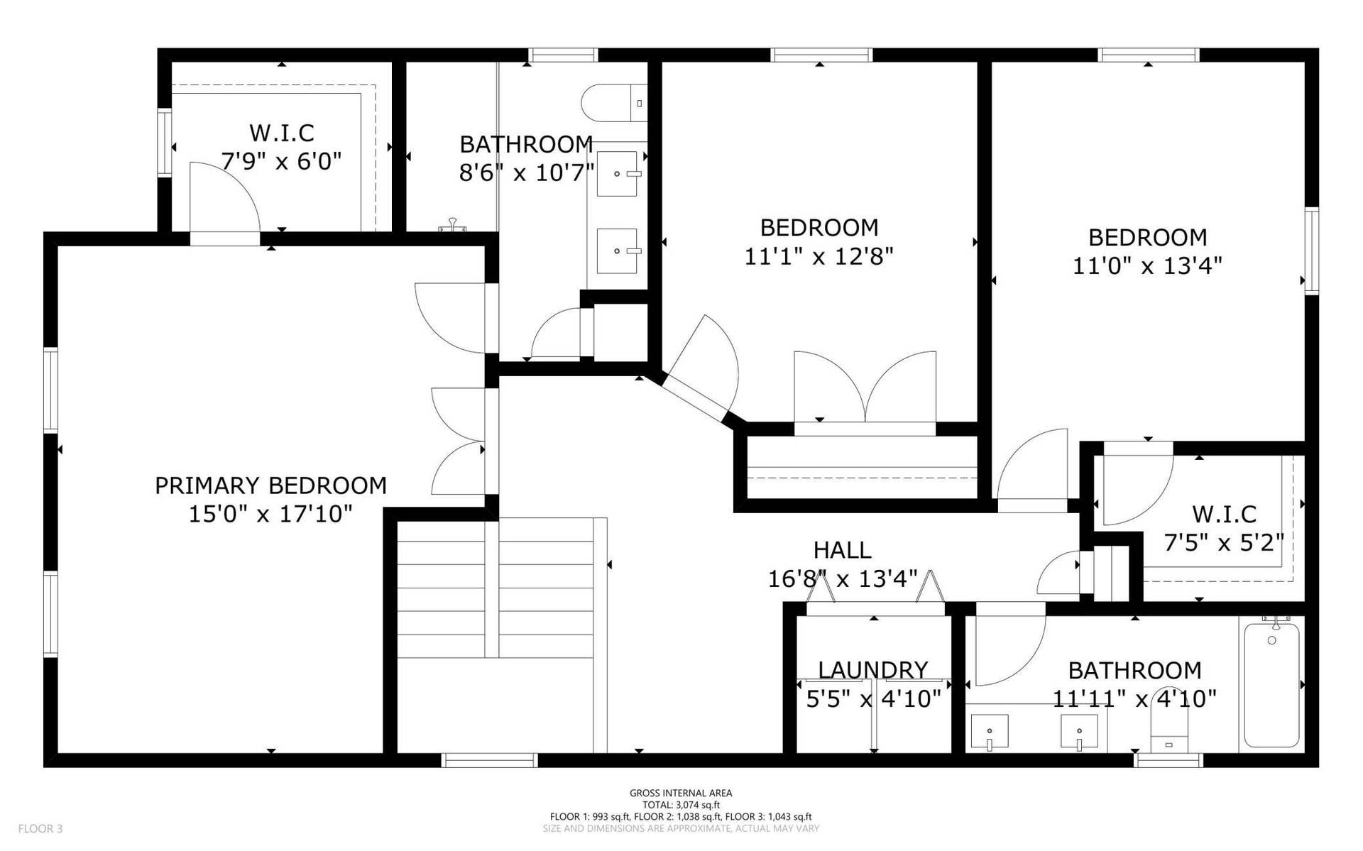 3105 44th Avenue S, 15, Minneapolis, MN 55406 Upper Level Floor Plan