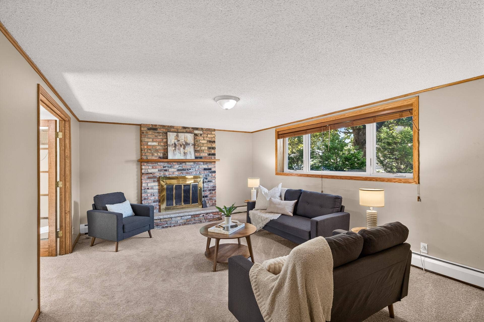 In the lower level you can cozy up by the fire, settle in for a movie, or gather around for a game night  this space was made for making memories.
