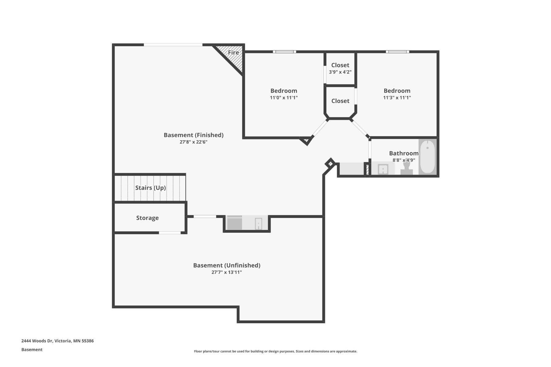 2444 Woods Drive, Victoria, MN 55386 Lower Level Floor Plan