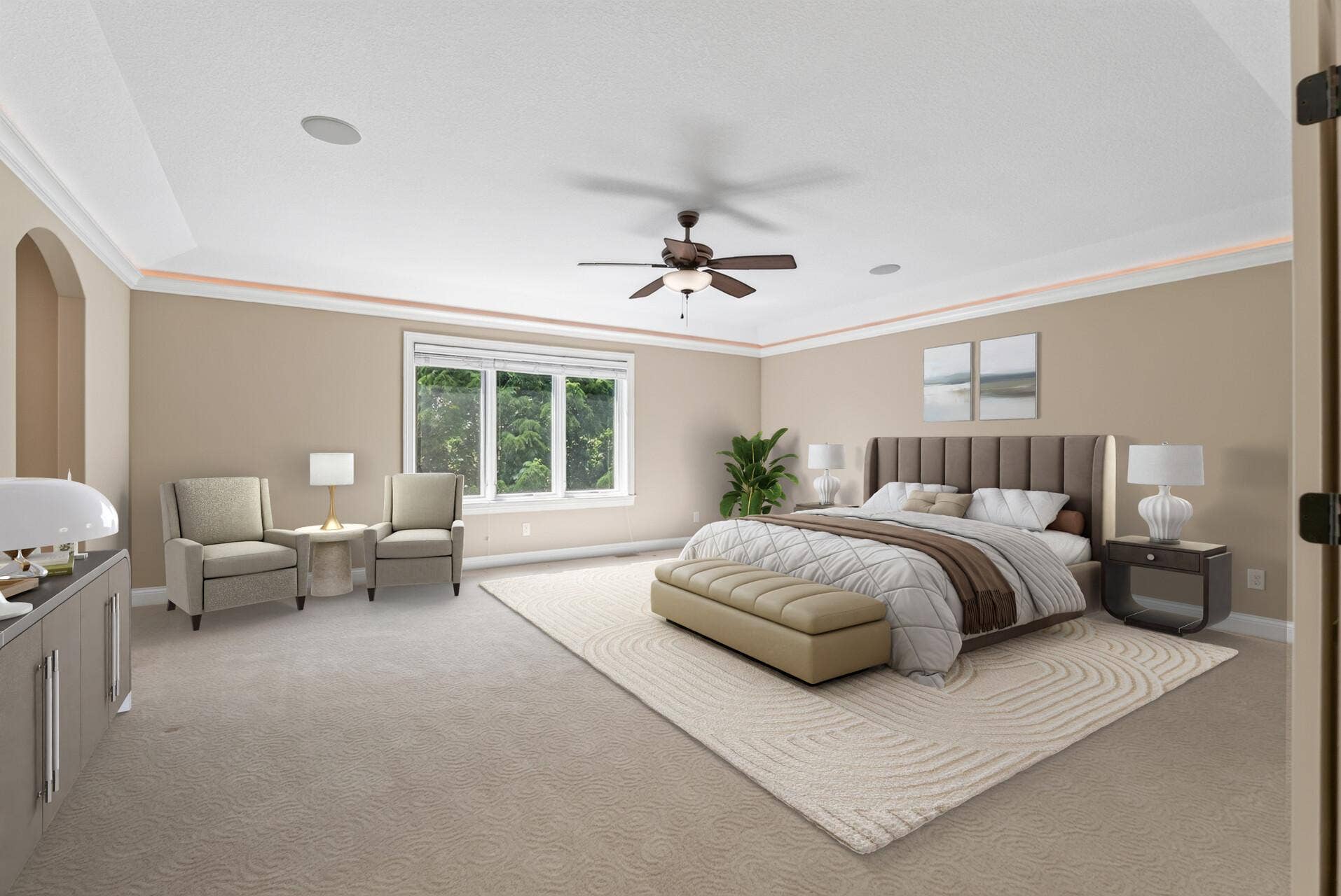 Primary Bedroom Suite - Image has been virtually staged