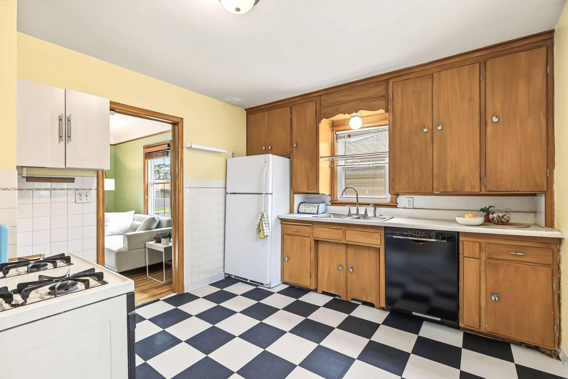 4018 Monroe Street NE, Columbia Heights, MN 55421 Vintage kitchen, complete with the modern dishwasher