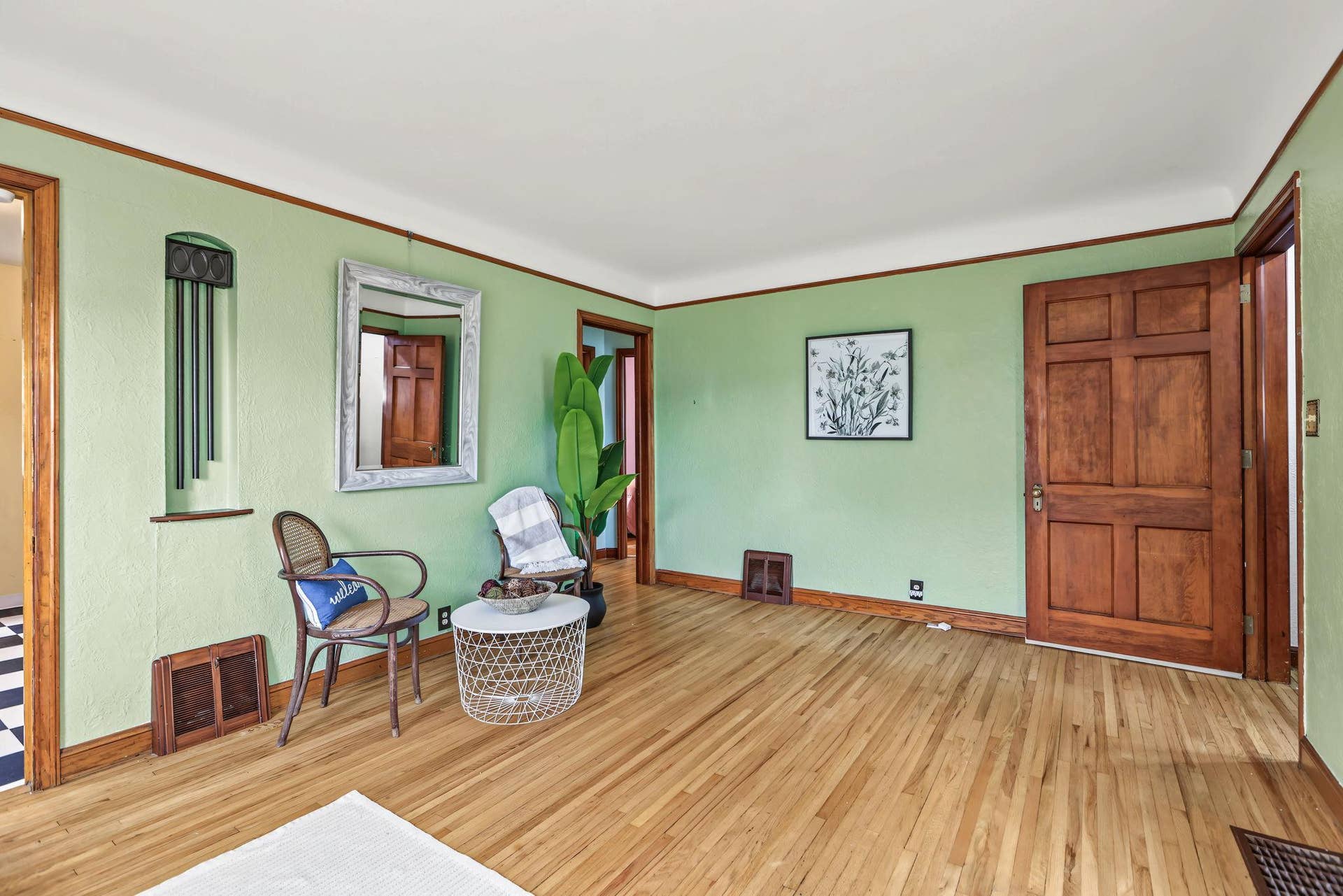 4018 Monroe Street NE, Columbia Heights, MN 55421 Living room with hallway to bedrooms and bathroom