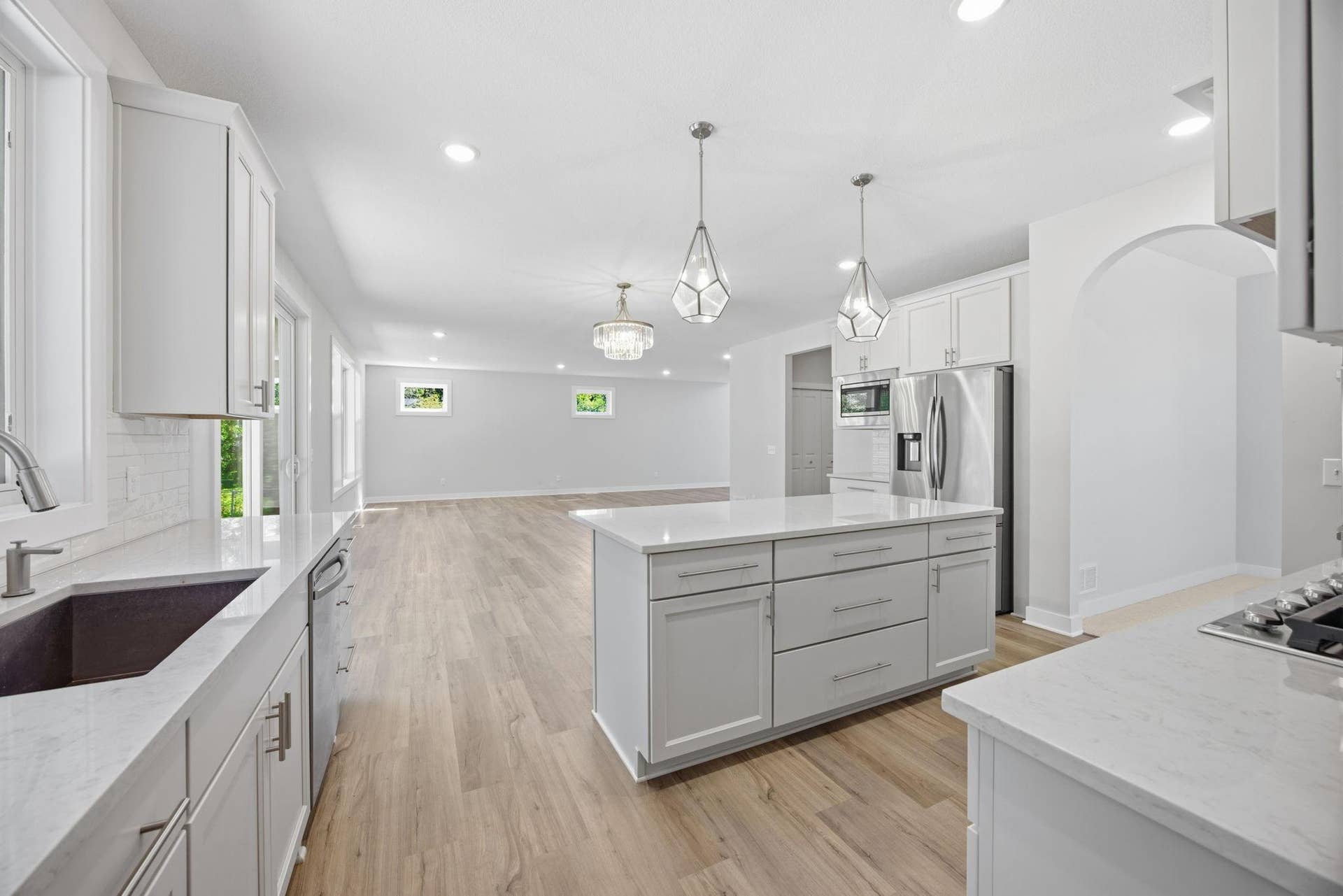 2399 Laurie Court W, Roseville, MN 55113 A center island in the kitchen with abundant storage and shelving,