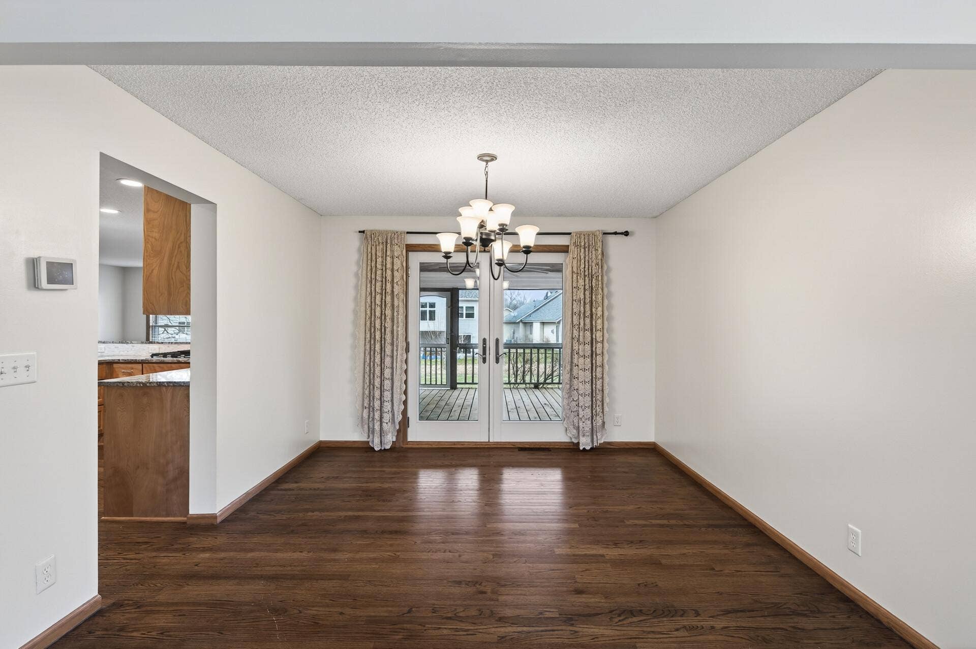 Formal dining with entry to porch