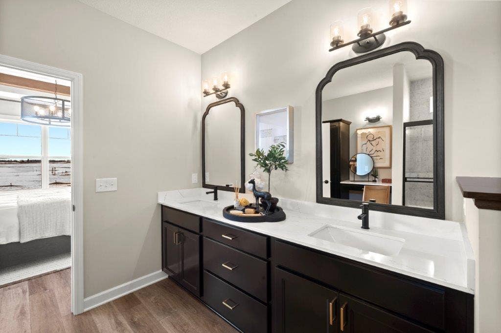 Dual Sink Vanity, Quarts Countertops, LVP flooring !