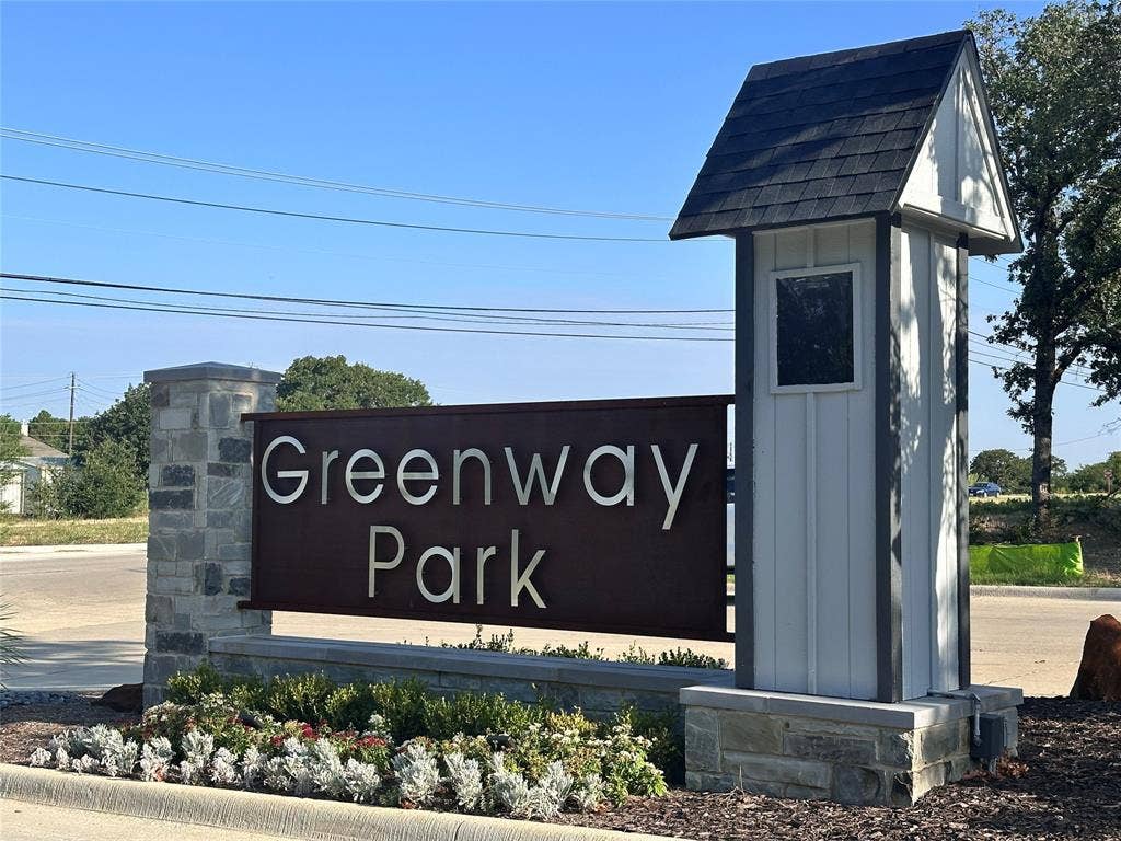 128 Park Avenue, Keller, TX 76262 Greenway Park community entrance featuring a stone pillars