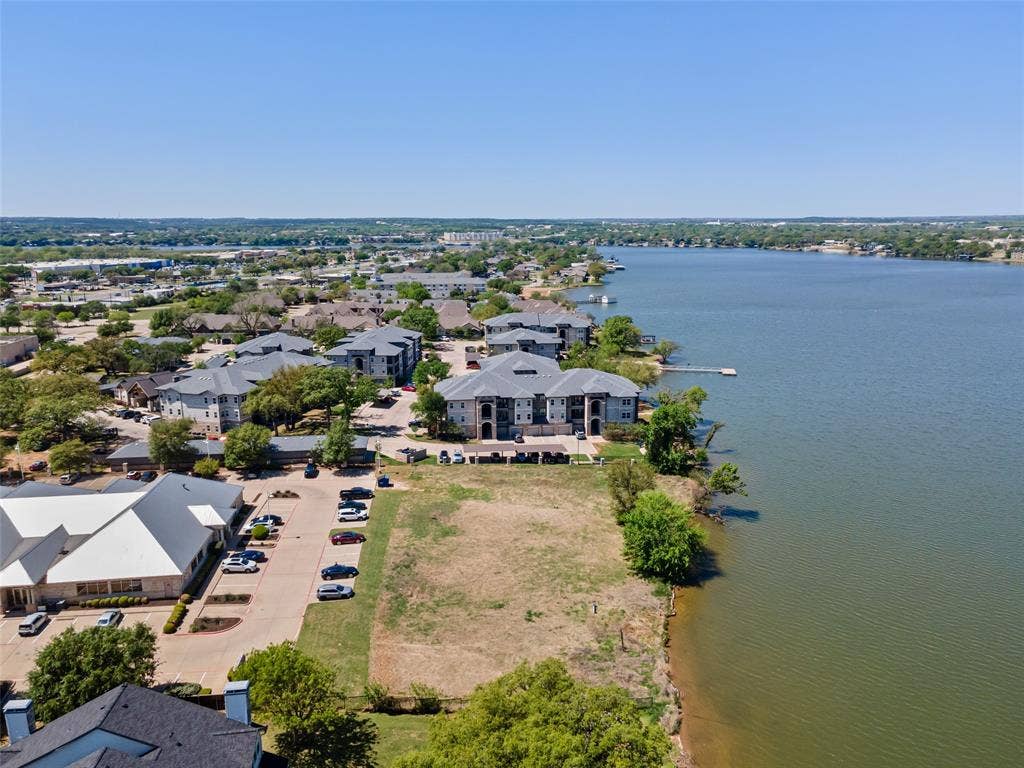 805 Hill Boulevard, Granbury, TX 76048 Aerial view with a water view and a residential view