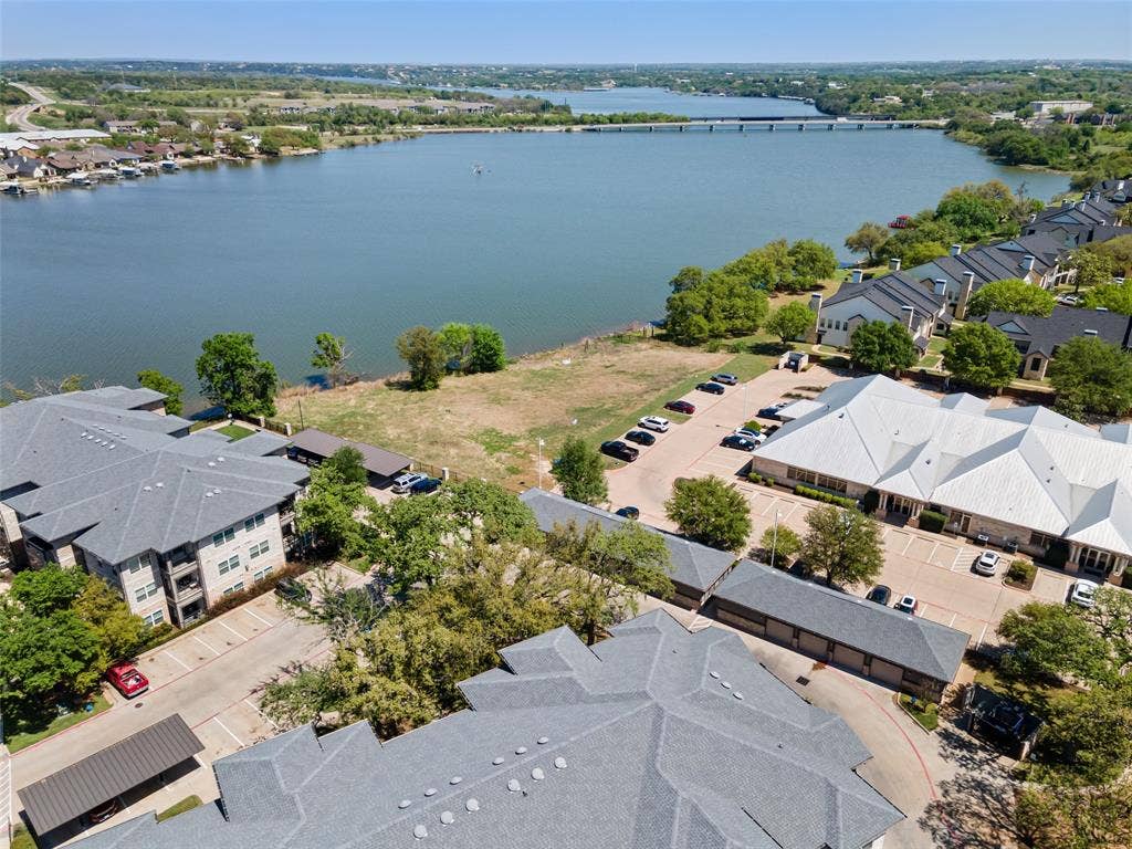 805 Hill Boulevard, Granbury, TX 76048 Aerial view with a water view and a residential view