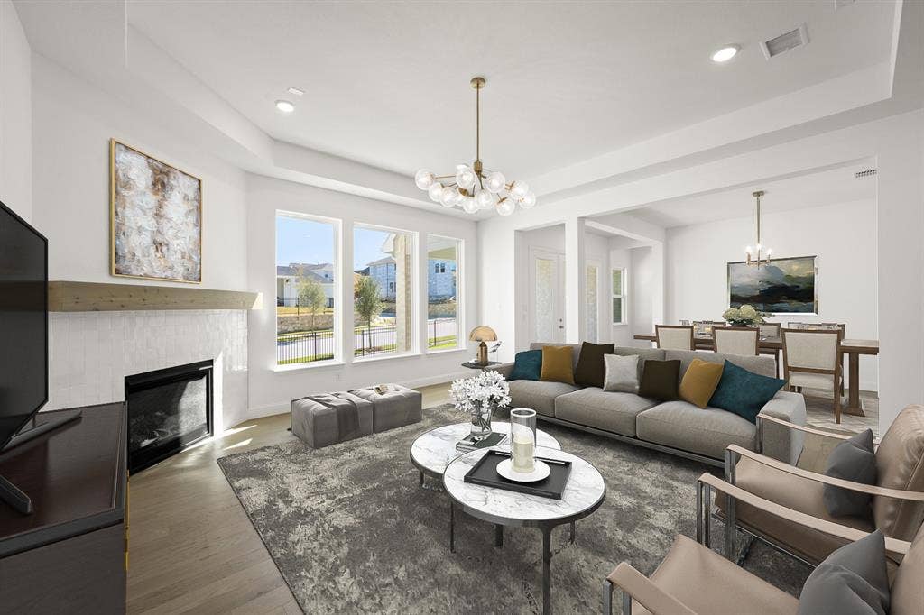 14465 Overlook Park Drive, Fort Worth, TX 76008 14465 Overlook Park_Family Room & Dining Virtually Staged