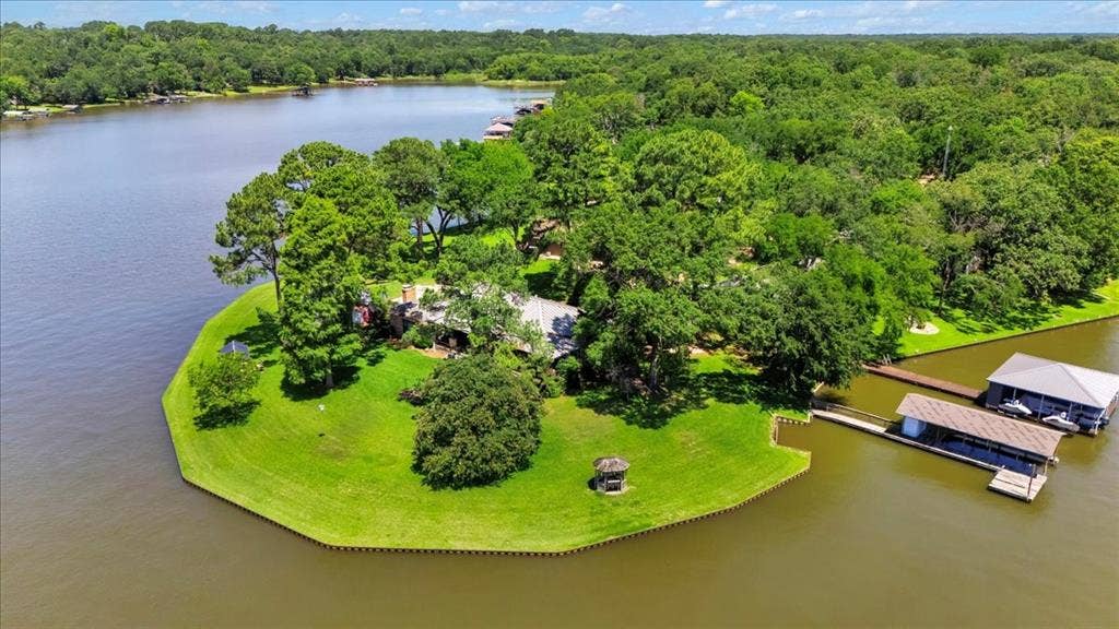 6903 Scott Street, Eustace, TX 75124 Aerial view of a forest and a large body of water
