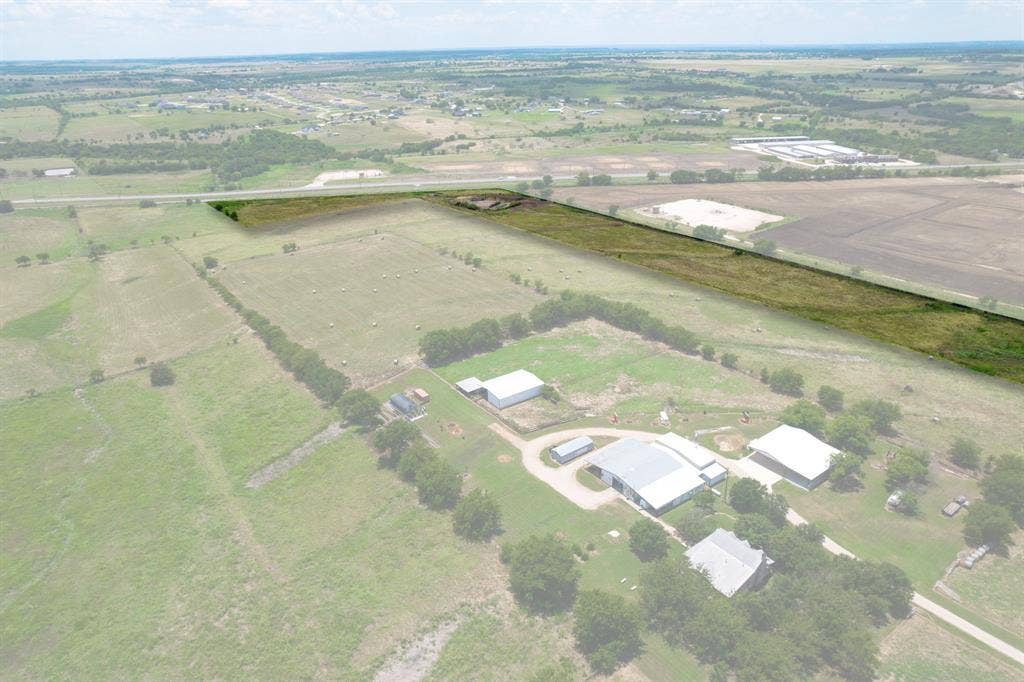 1032 #2 E Godley Avenue, Godley, TX 76044 Aerial view of property's location featuring rural landscape and rows of crops