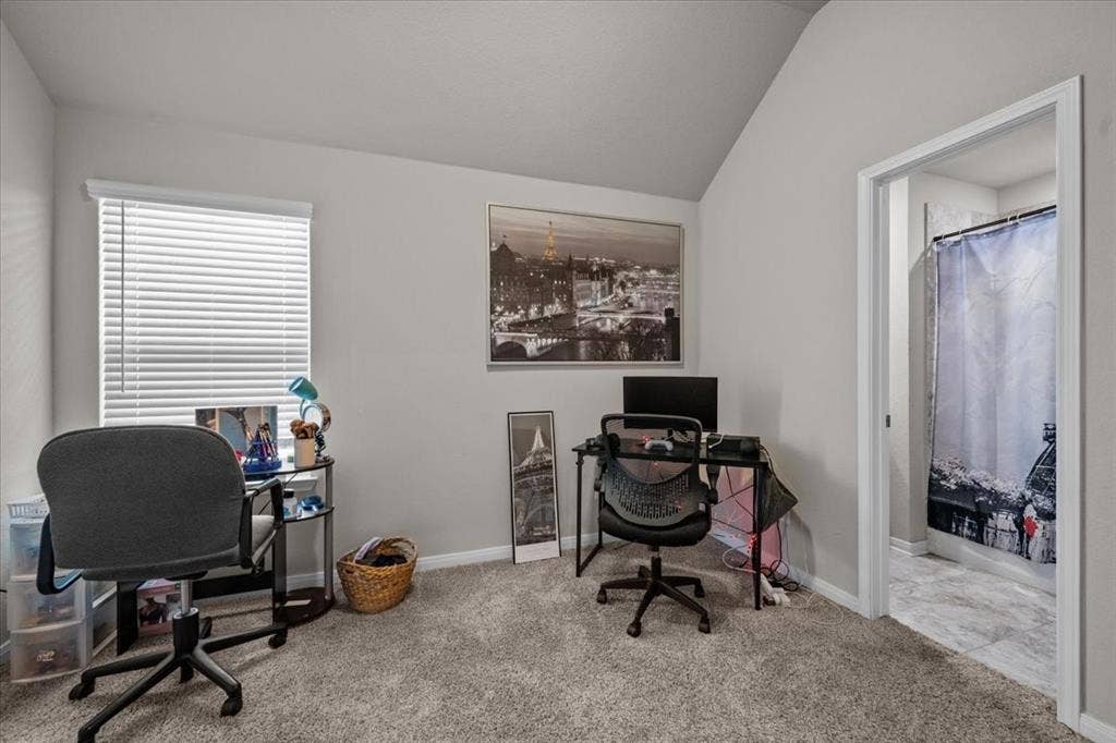 3501 Beutel Road, Waco, TX 76655 Office area with carpet flooring and lofted ceiling