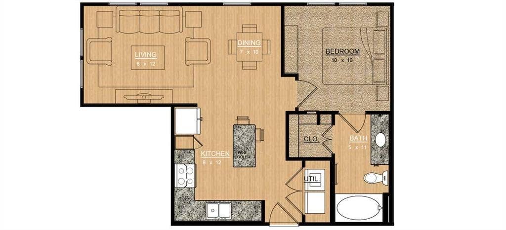 908 N Bishop Avenue, #2-103, Dallas, TX 75208 View of home floor plan