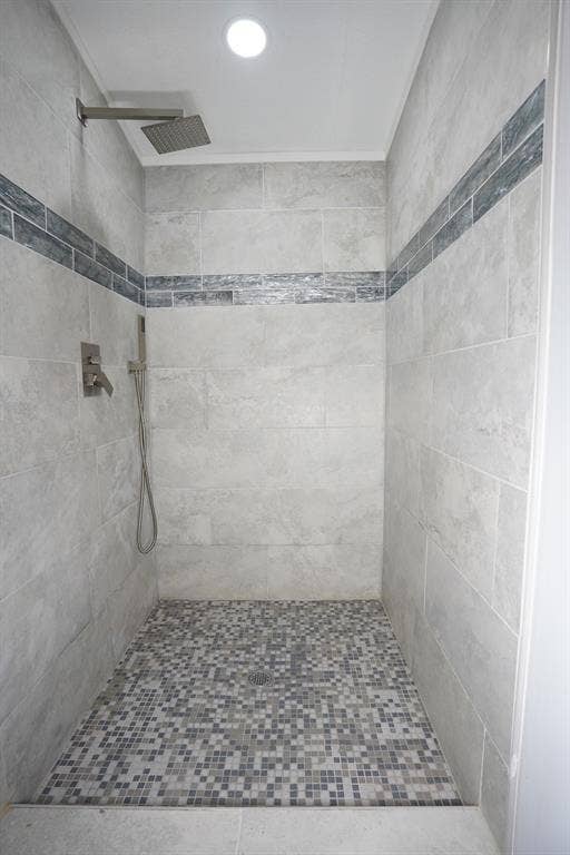 245 Oak Hill Court, Waxahachie, TX 75167 Full bath with a tile shower and recessed lighting