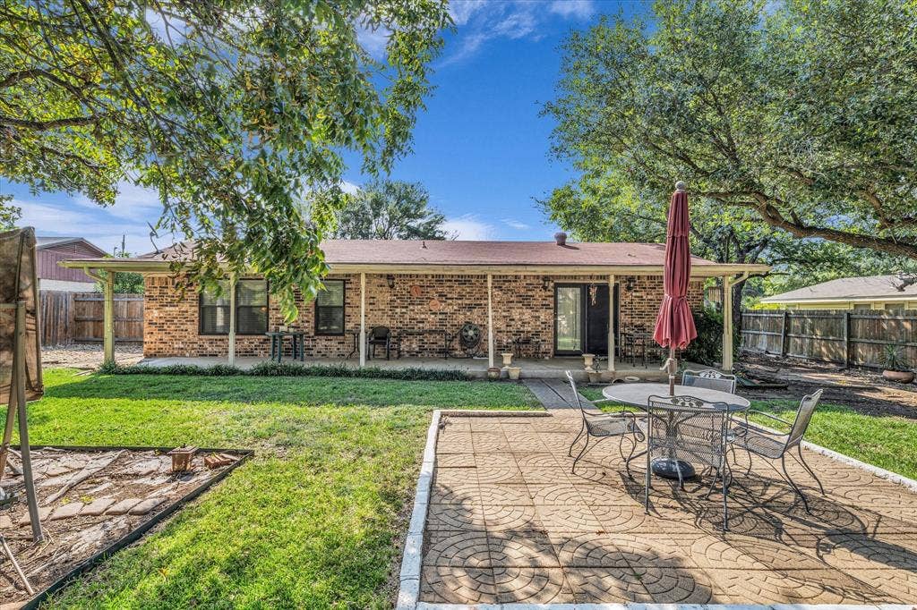 3405 Edna Avenue, Waco, TX 76708 Back of house with a patio area and brick siding