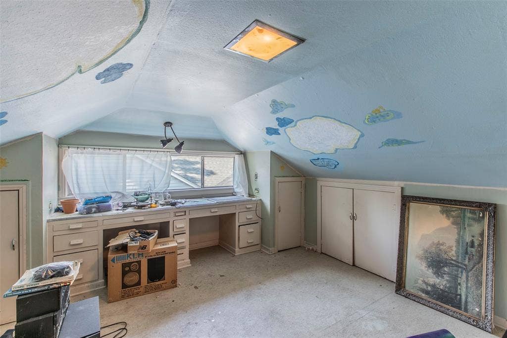2603 Pine Avenue, Waco, TX 76708 Office with lofted ceiling and a textured ceiling