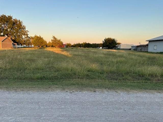 View of yard at dusk