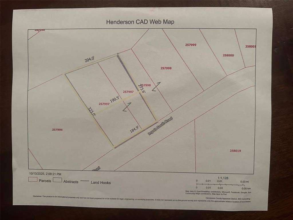 5331 Impala South Road, Athens, TX 75752 Map showing property parcels. Extra wide lot