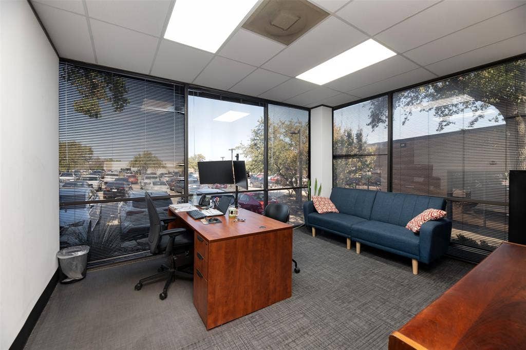 1610 Corporate Court, Irving, TX 75038 Home office with a wall of windows, healthy amount of natural light, and a paneled ceiling
