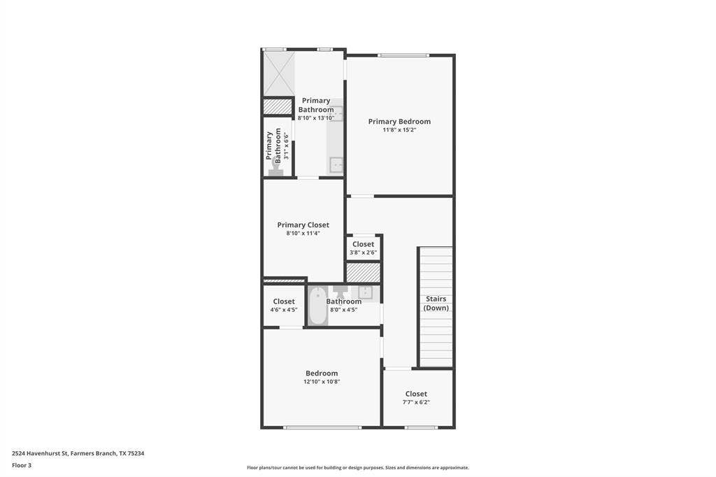 2524 Havenhurst Street, #102, Farmers Branch, TX 75234 View of floor plan / room layout