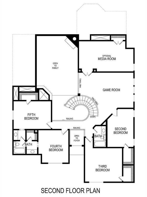 2610 White Plains Drive, Midlothian, TX 76065 Second Floor Plan