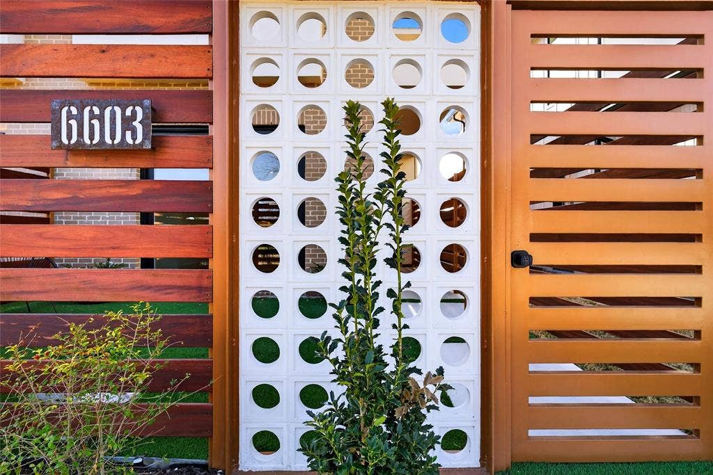 6603 Roper Street, Dallas, TX 75209 MCM breeze way blocks add to the architectural touches throughout the home.