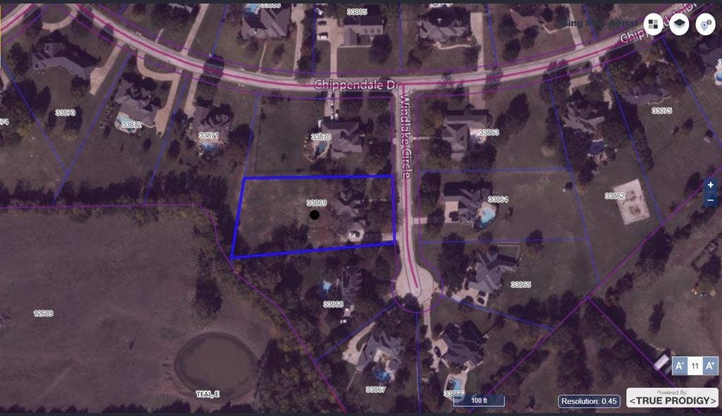 820 Windlake Circle, Heath, TX 75032 Approx boundary lines from CAD