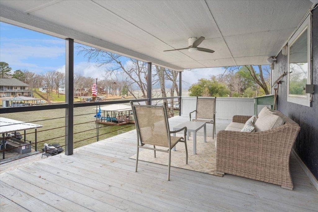 154 Bayside Circle, Malakoff, TX 75148 Private balcony off primary bedroom with elevated water views