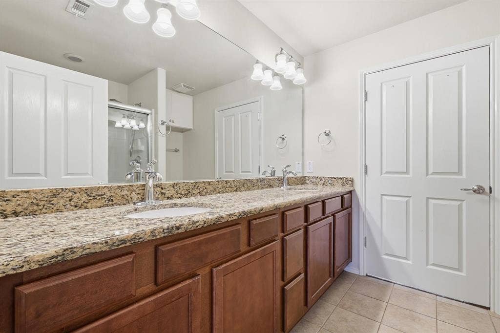 1492 Troon Drive, Frisco, TX 75036 Primary Bathroom with dual sinks and Walk In Closet