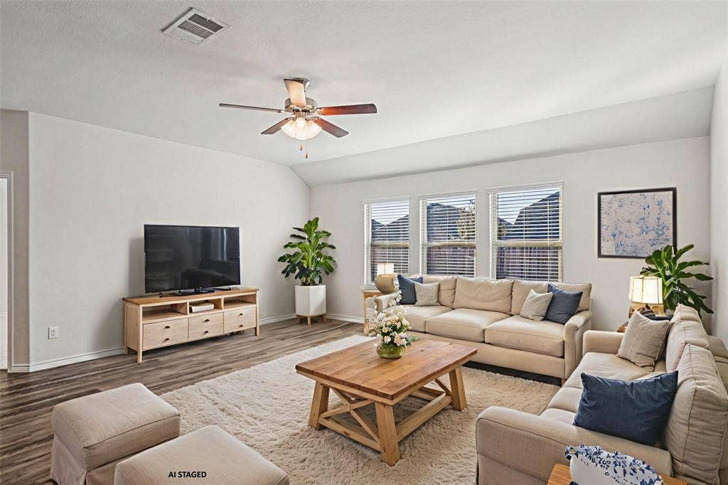609 Bassett Hall Road, Fate, TX 75189 Living Room - Virtually Staged