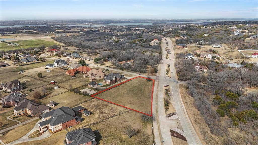 2502 Texas Plume Road, Cedar Hill, TX 75104 Aerial view of residential area featuring property parcel outlined