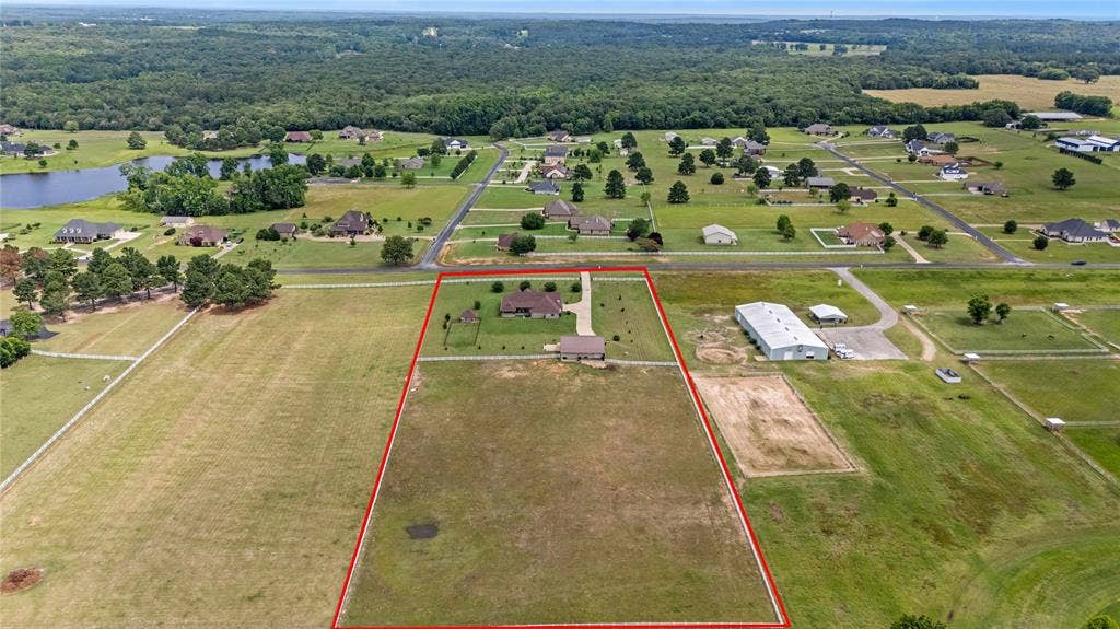23151 Champion Drive, Lindale, TX 75771 View of rural area featuring a large body of water and property boundaries highlighted