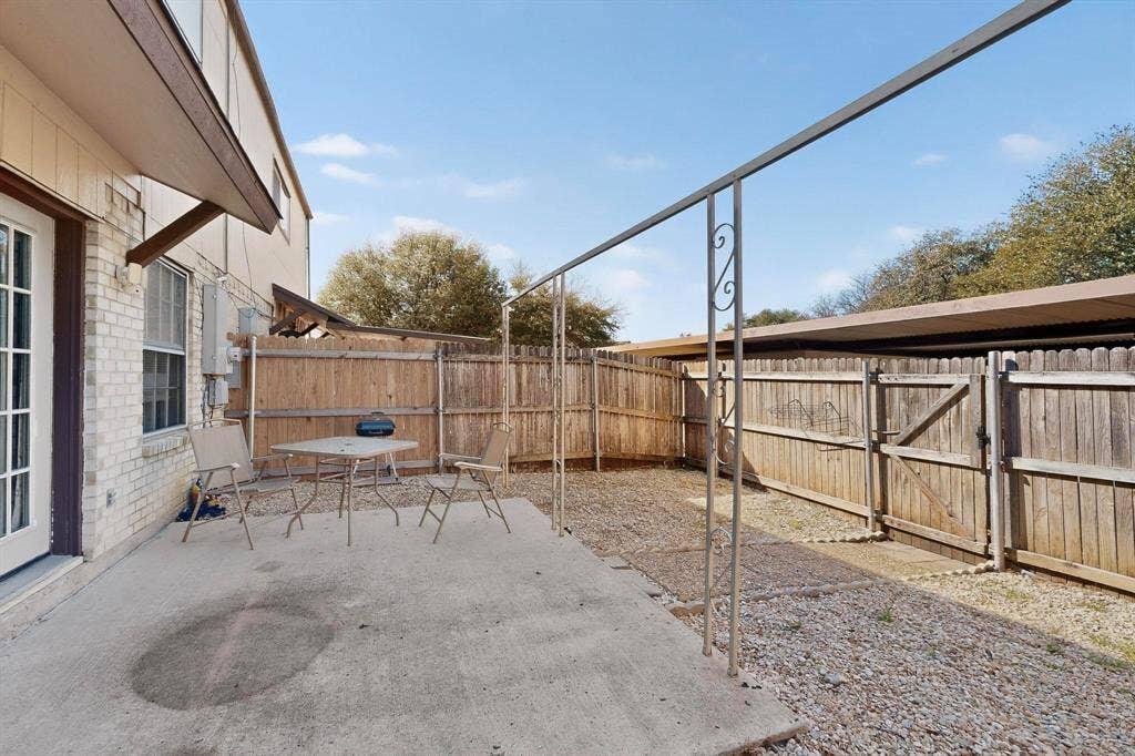 2315 Blue Sage Lane, Arlington, TX 76014 Fenced backyard featuring a patio area and a gate